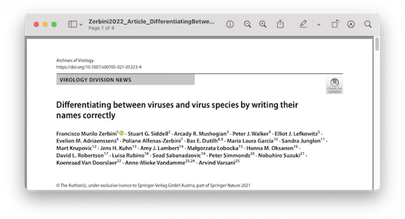 Virus names